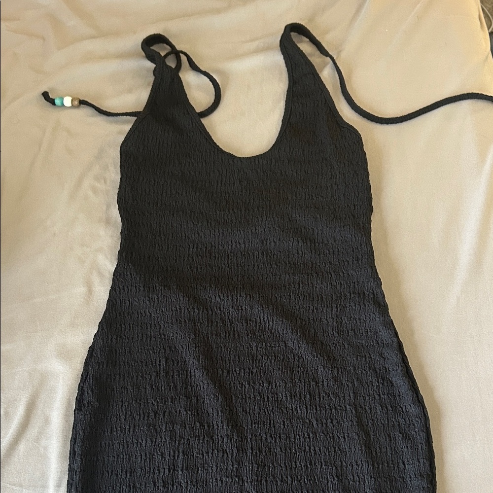 SHEIN Black Textured Mini Dress